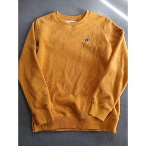 Dutch Bros Coffee Sweater Mens Small Yellow Sweatshirt Fleece Logo Crew Neck